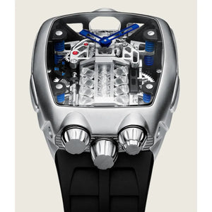 Bugatti x Jacob & Co. Men’s Silver Skeleton Engine Watch