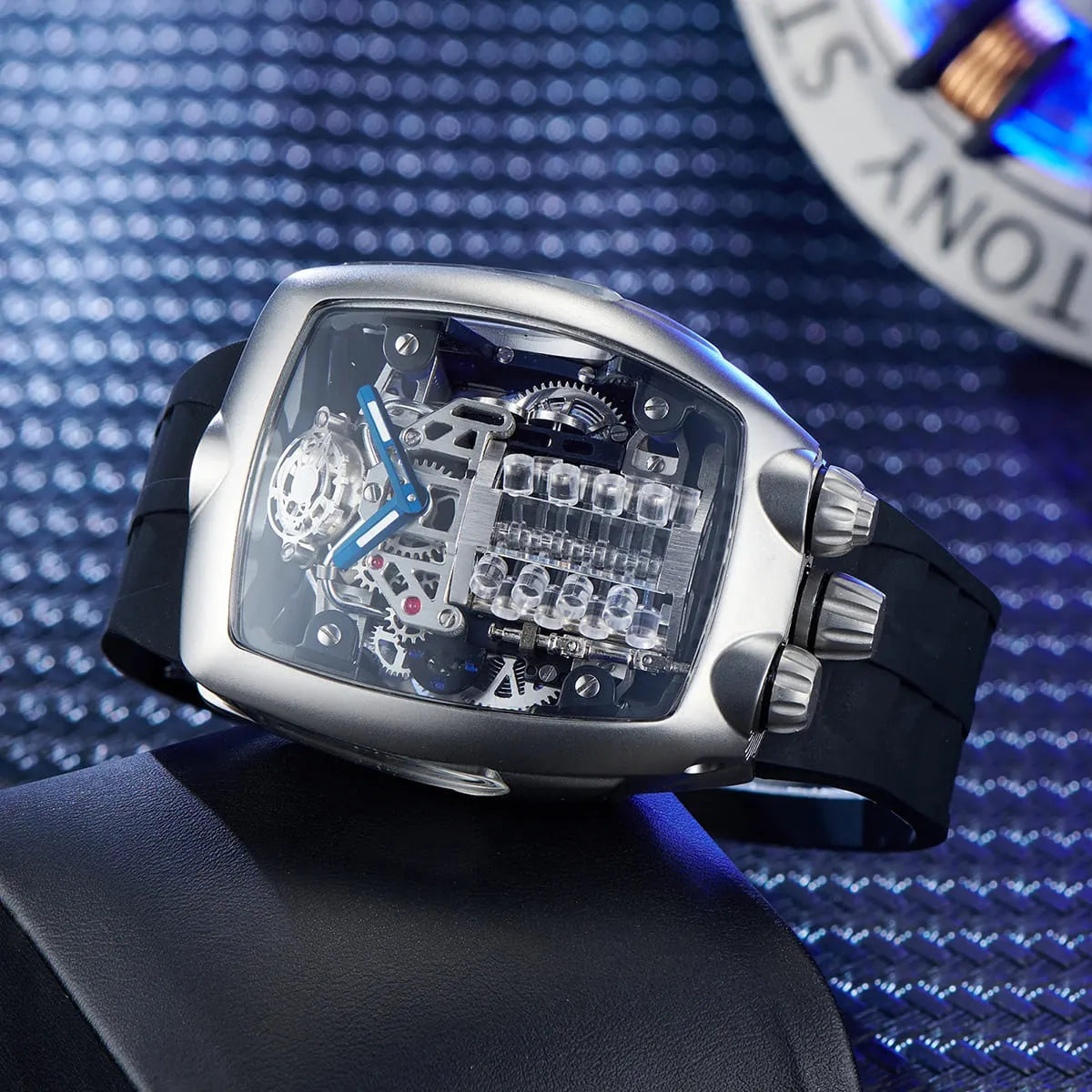 Bugatti x Jacob & Co. Men’s Silver Skeleton Engine Watch