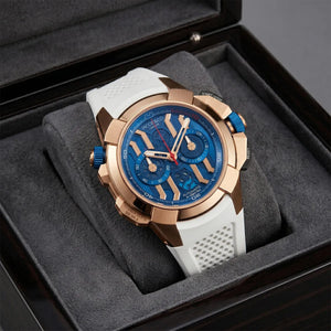 Jacob & Co. Men’s Epic X Chrono Blue Dial White Strap Watch