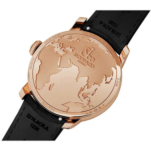 Jacob & Co. Men’s World Map Dual Time Rose Gold Tone Watch