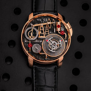 Jacob & Co. Men’s Oil Pump Rose Gold-Tone Skeleton Watch