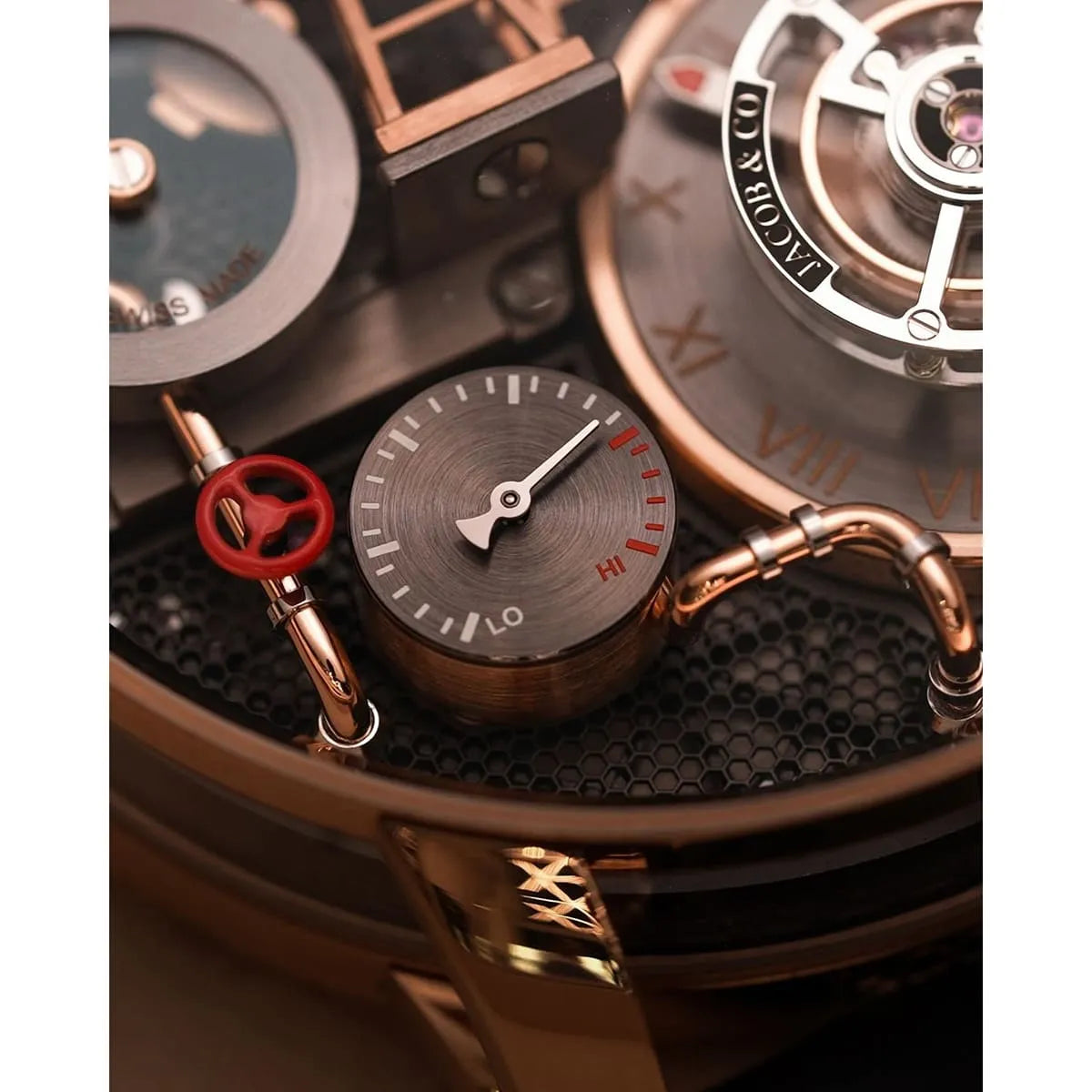 Jacob & Co. Men’s Oil Pump Rose Gold-Tone Skeleton Watch