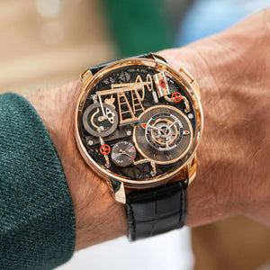 Jacob & Co. Men’s Oil Pump Rose Gold-Tone Skeleton Watch
