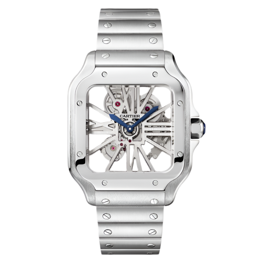 Cartier skeleton Santos de Super Clone Swiss Machine (41.9mm x35.1mm)