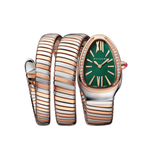 Bvlgari Serpenti Super Clone Swiss machine 35mm watch with a sleek design, featuring a silver-tone dial and elegant bracelet.