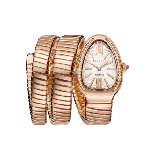 Bvlgari Serpenti Super Clone Swiss Machine 35mm watch with a sleek design and silver-tone bracelet.