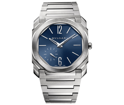 Bvlgari Aucto Super Clone Swiss watch with a 40mm case, featuring a wine-colored dial and stainless steel bracelet.