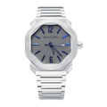 Bvlgari Aucto Super Clone Swiss Watch, 41mm with a sleek wine-colored dial and stainless steel case.