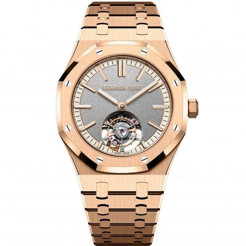 Audemars Piguet Royal Oak Selfwinding Flying Tourbillon watch with a 41mm case, featuring a sleek dial and Swiss craftsmanship.