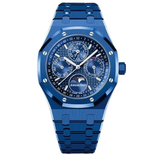 Audemars Piguet Perpetual Calendar Swiss watch with a 41mm case, featuring a detailed dial and elegant design.