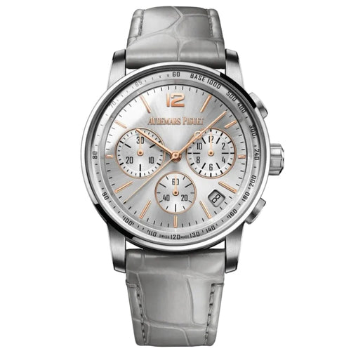 Audemars Piguet Code 11.59 Super Clown Swiss watch with a 41mm case, featuring a detailed dial and elegant design.