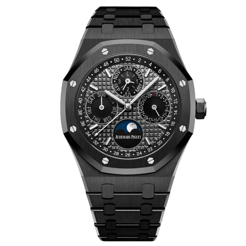 Audemars Piguet Royal Oak Perpetual Calendar watch with Swiss movement, 41mm case, featuring a detailed dial and elegant design.