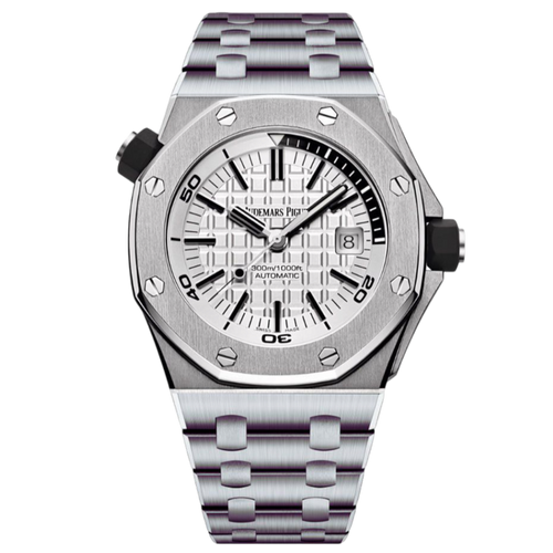 Audemars Piguet Offshore Super Clone Swiss watch with a 42mm case, featuring a dark dial and stainless steel bracelet.