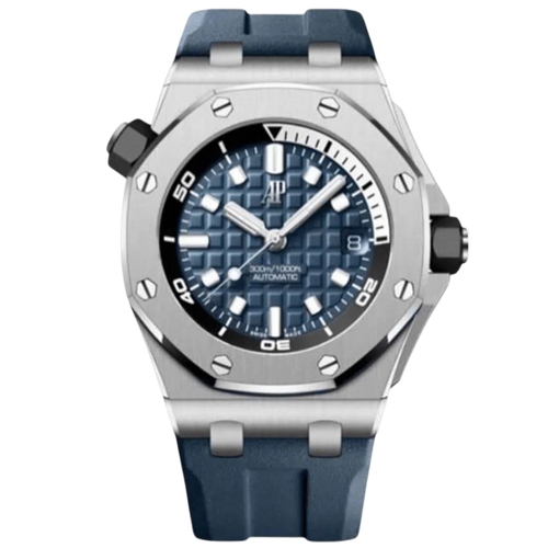 Audemars Piguet Offshore Super Clone Swiss watch with a 42mm stainless steel case and black dial, featuring chronograph details.