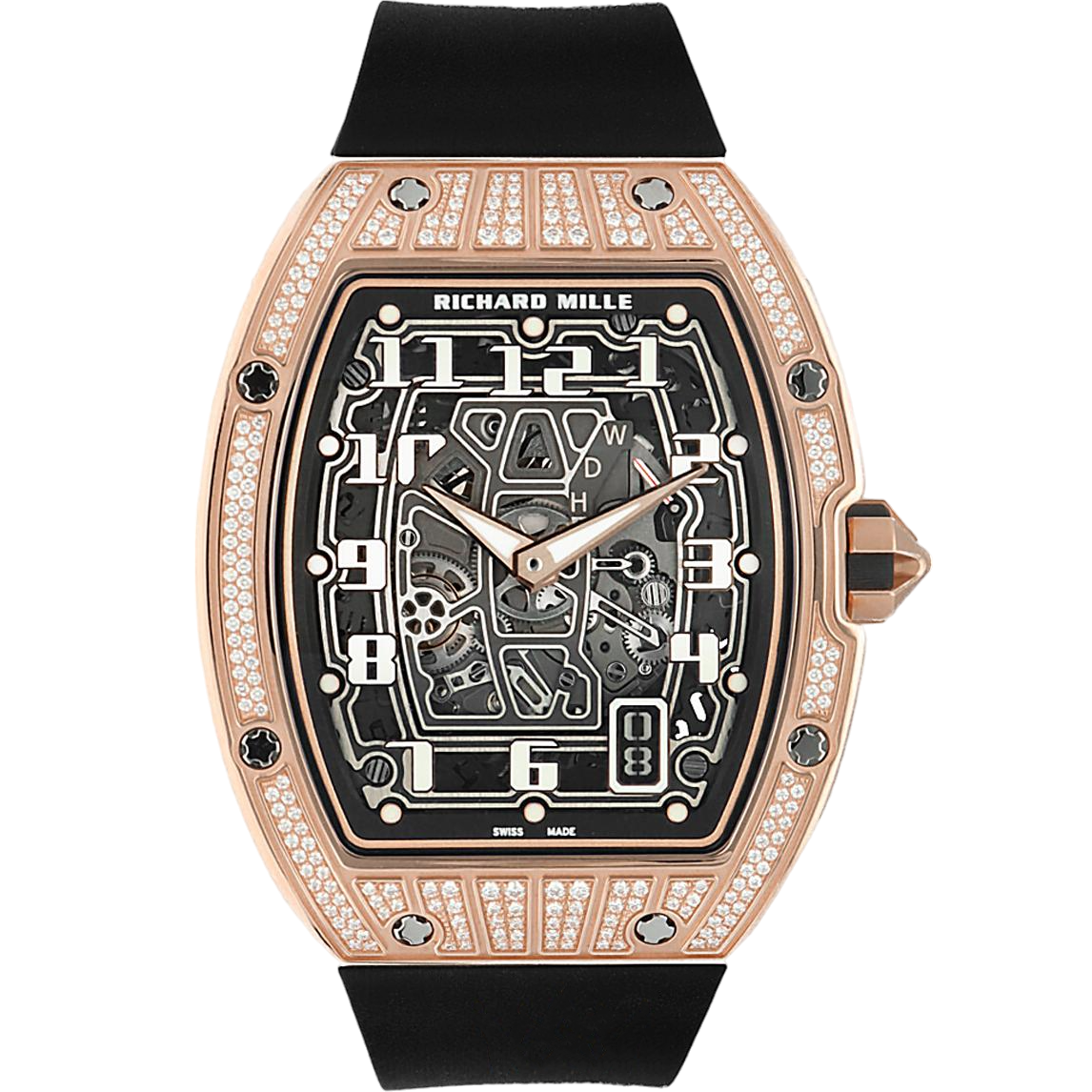 Richard Mille RM67-01 Automatic Winding Extra-Thin Medium Diamond Super Clone Swiss Machine (47.52mm x 38.7mm)