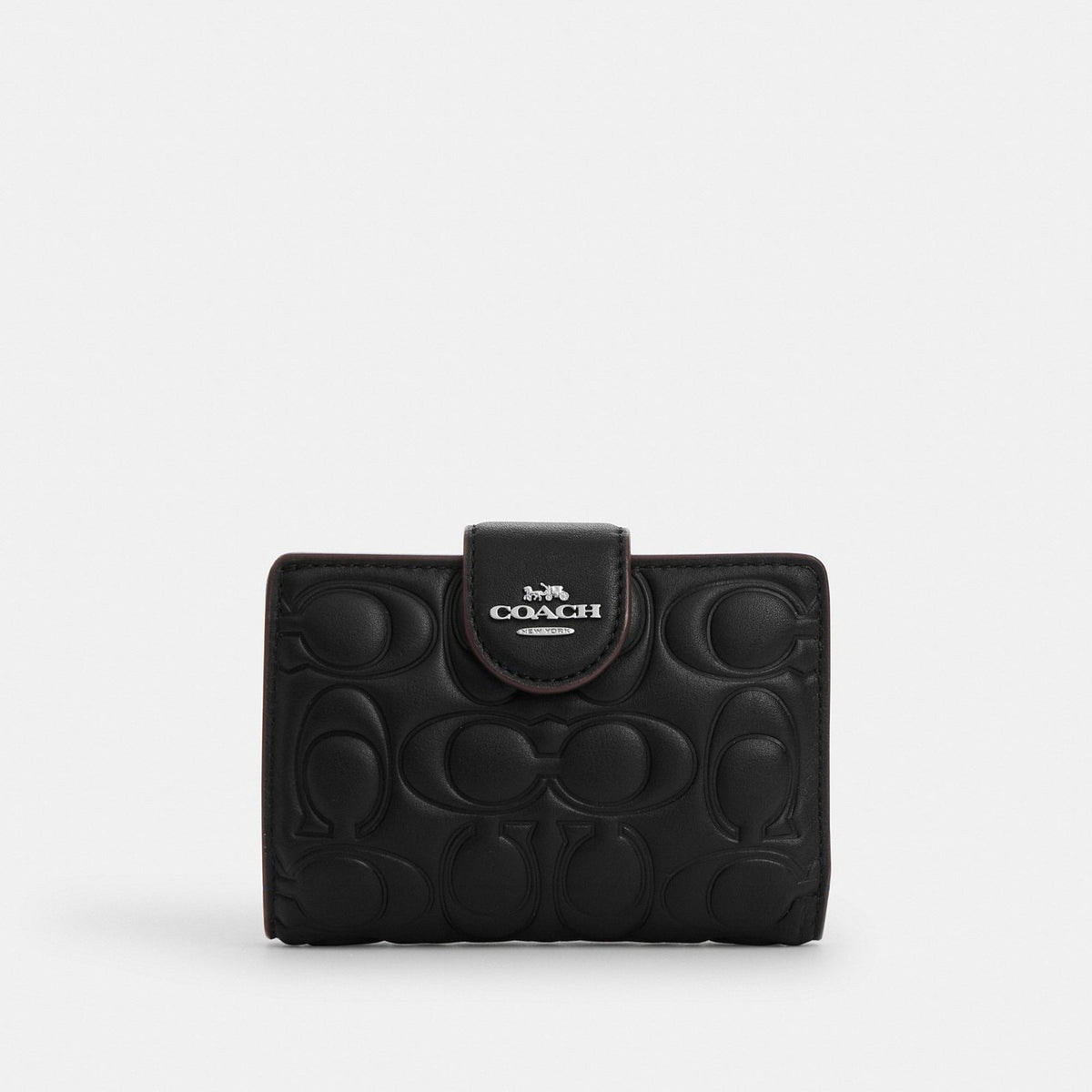 Coach Medium Corner Zip Wallet in Signature Leather CM241 – Black
