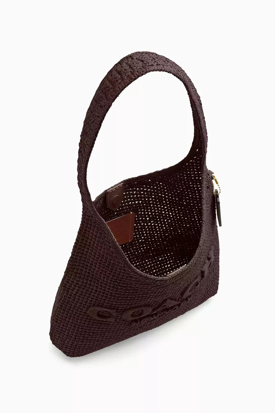 COACH BROOKLYN SHOULDER BAG 28 in brown straw