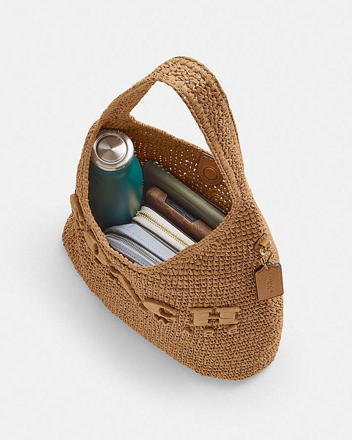 COACH BROOKLYN SHOULDER BAG 28 in paper straw