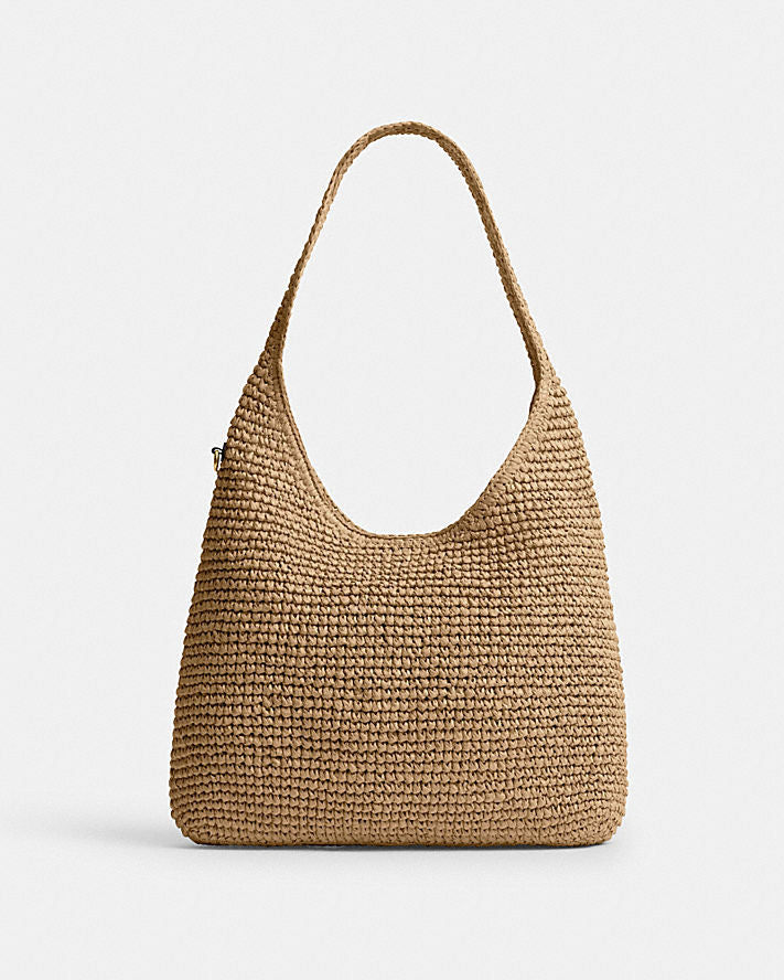 COACH BROOKLYN SHOULDER BAG 28 in paper straw