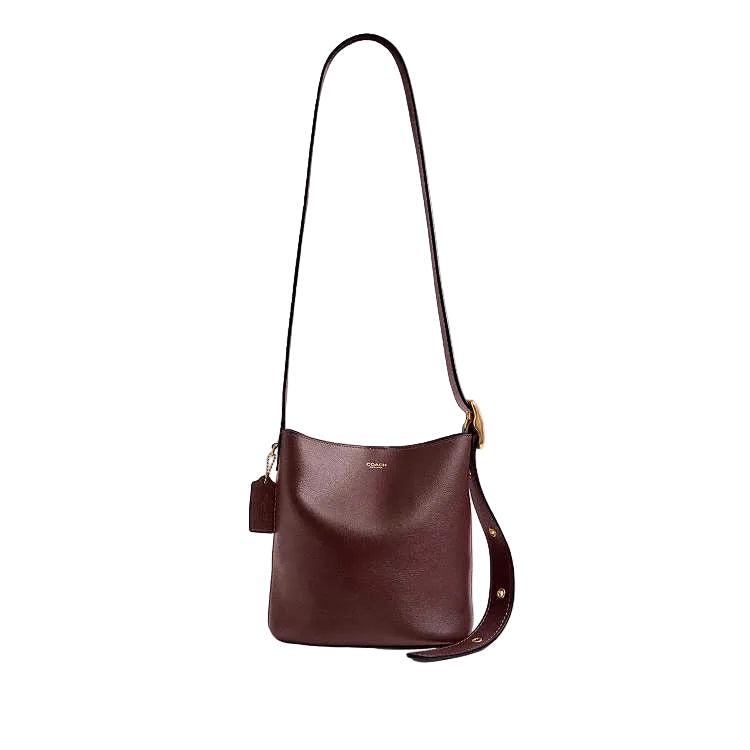 Coach Bleecker Bucket Bag 21 in burgundy