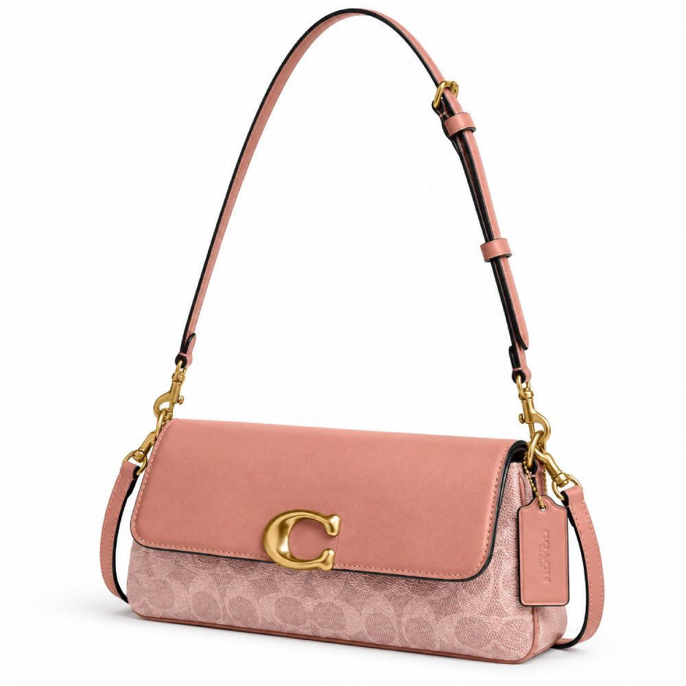 Coach Jet Shoulder Bag Pink in Signature Canvas