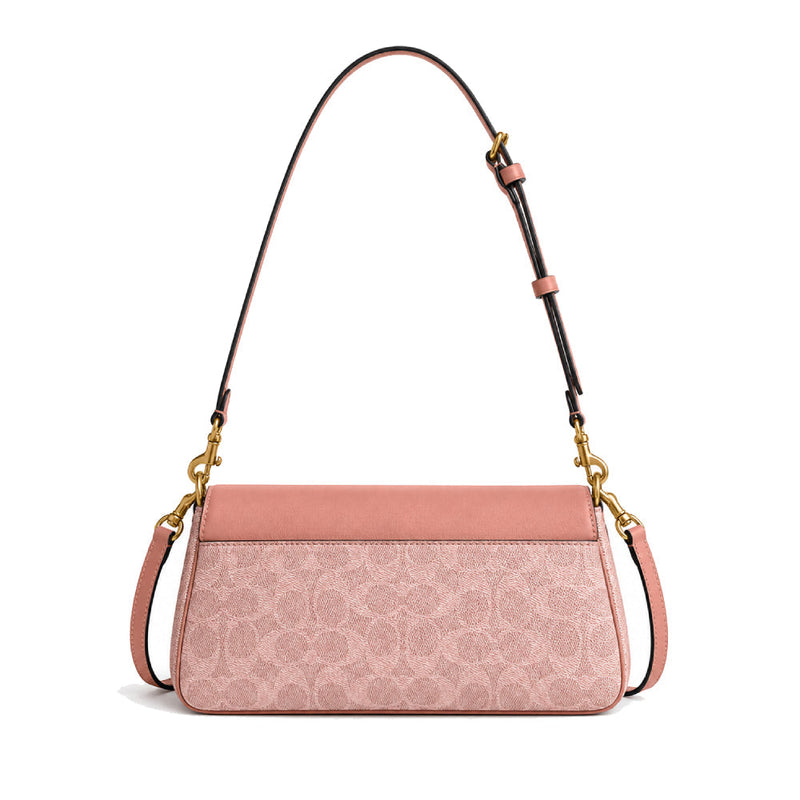 Coach Jet Shoulder Bag Pink in Signature Canvas