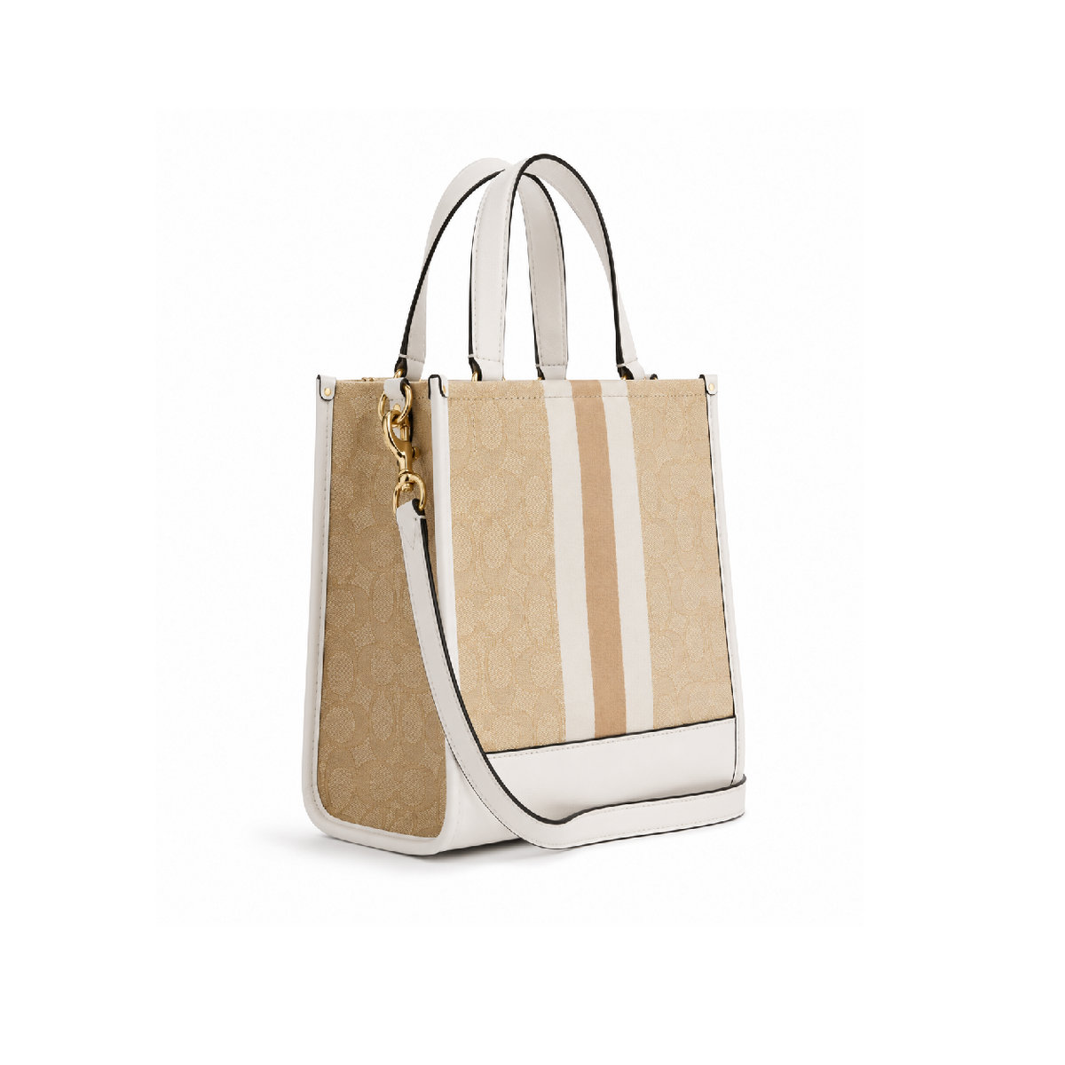 Coach Dempsey Tote 22 in Signature Canvas Light Khaki/Chalk