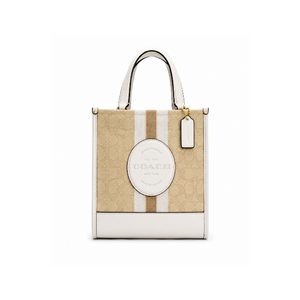 Coach Dempsey Tote 22 in Signature Canvas Light Khaki/Chalk