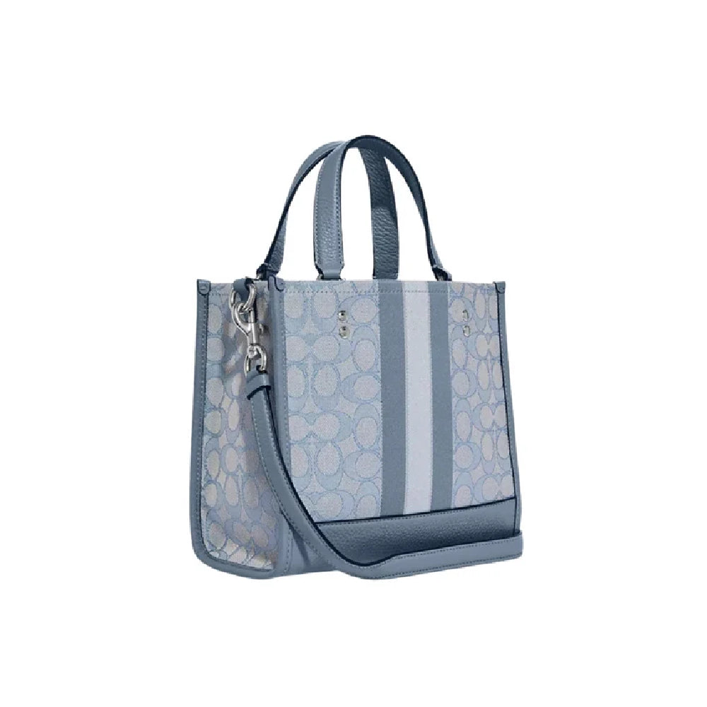 Coach Dempsey Tote 22 in Signature Canvas Light Blue