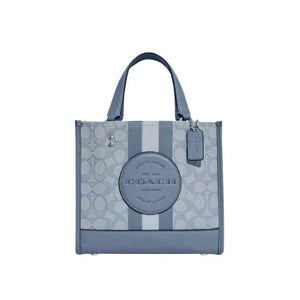 Coach Dempsey Tote 22 in Signature Canvas Light Blue