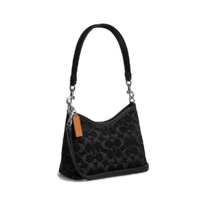 Coach Laurel Small Shoulder Bag in Black Signature Jacquard