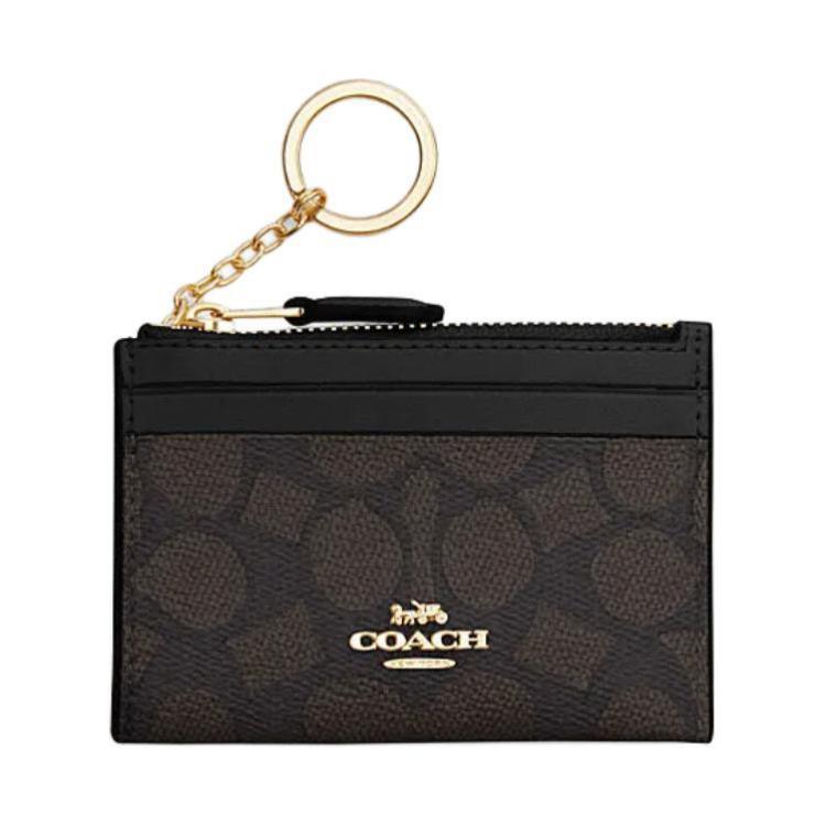 Coach Mini Skinny ID Case CW870 Walnut/Black