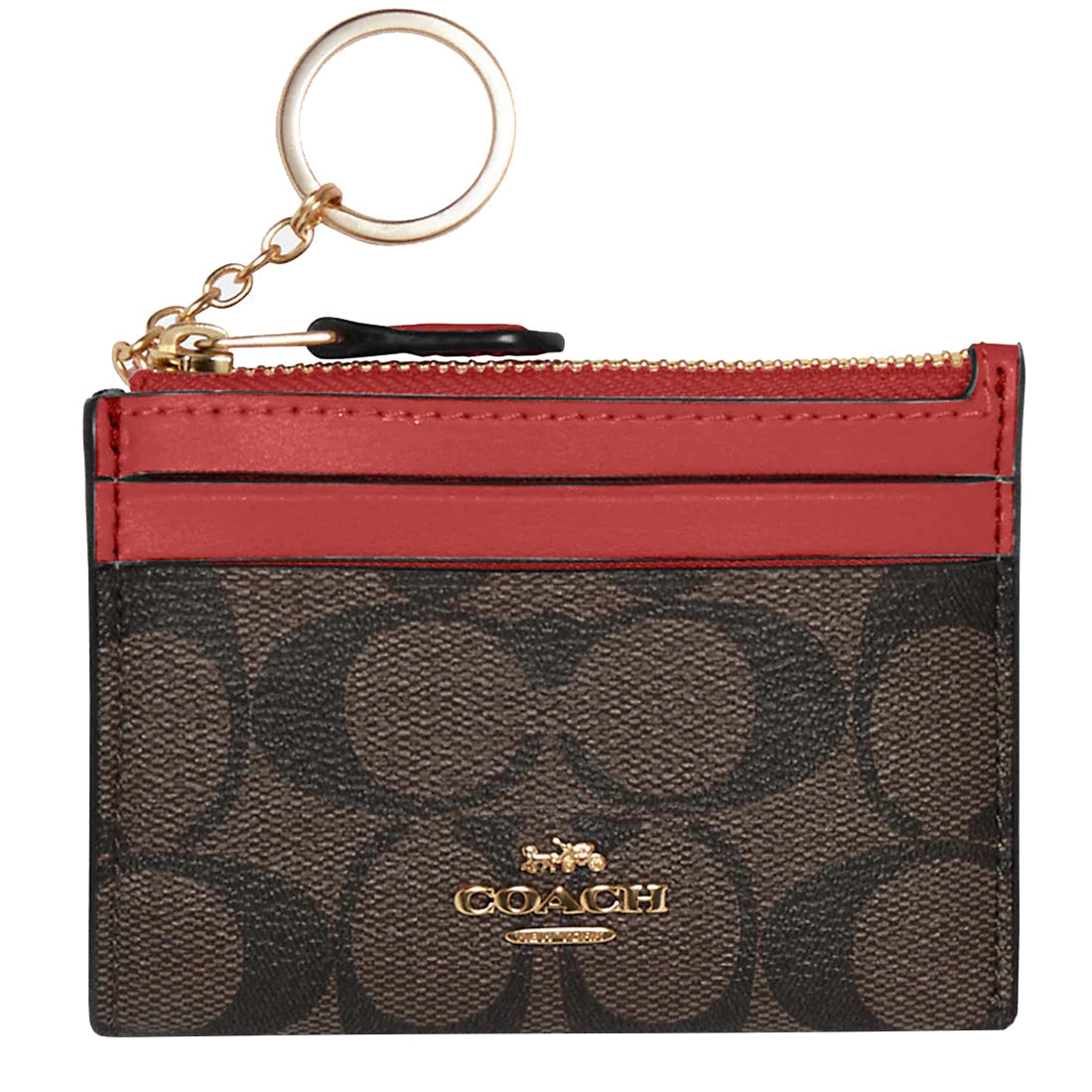 Coach Mini Skinny ID Case F88208 – Brown/1941 Red