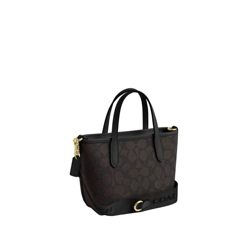 Coach City Mini Tote Bag In Signature Canvas brown gold