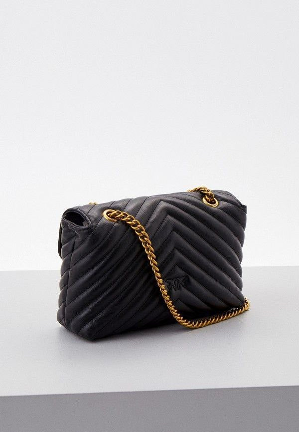 Pinko Love Mini Lady Puff Magic Pins bag in pink with decorative puff accents and gold-tone hardware.