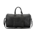Sunsilk Men's Embossed Monogram Duffle Bag with Buckle Pocket – Black