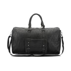 Sunsilk Men's Embossed Monogram Duffle Bag with Buckle Pocket – Black