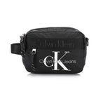 Calvin Klein Men's Nylon Camera Crossbody Bag with Large CK Jeans Logo Print – Black/White