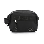Calvin Klein Men's Nylon Camera Crossbody Bag with Tonal Logo – Black