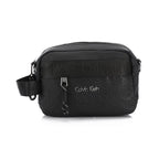 Calvin Klein Men's Nylon Camera Crossbody Bag with Tonal Monogram – Black