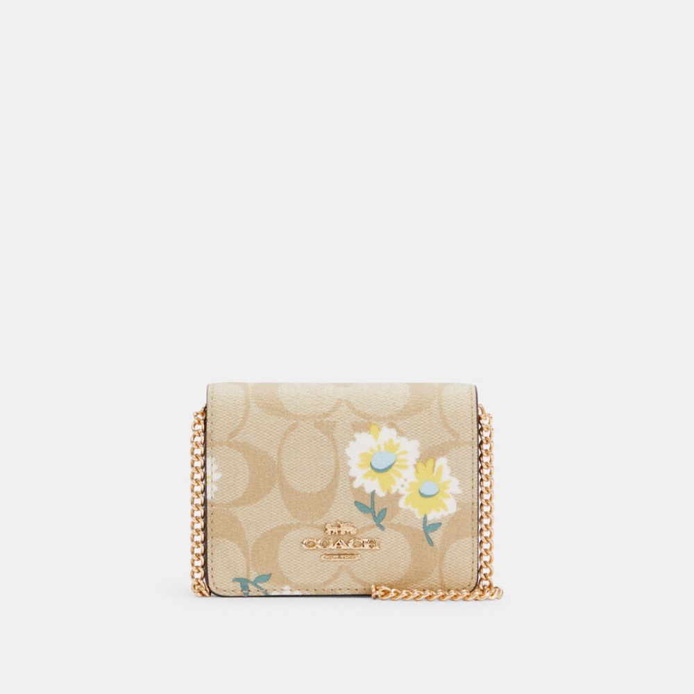 Coach Wallet in Signature Canvas with Daisy Print C3050 – Light Khaki/Chalk