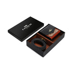 Coach Women's Wallet & Belt Gift Set – Black/Red – open gift box