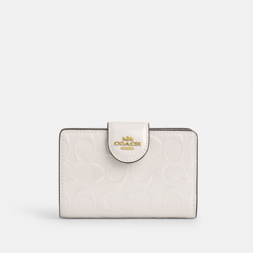 Coach Medium Corner Zip Wallet in Signature Leather CT979 – White
