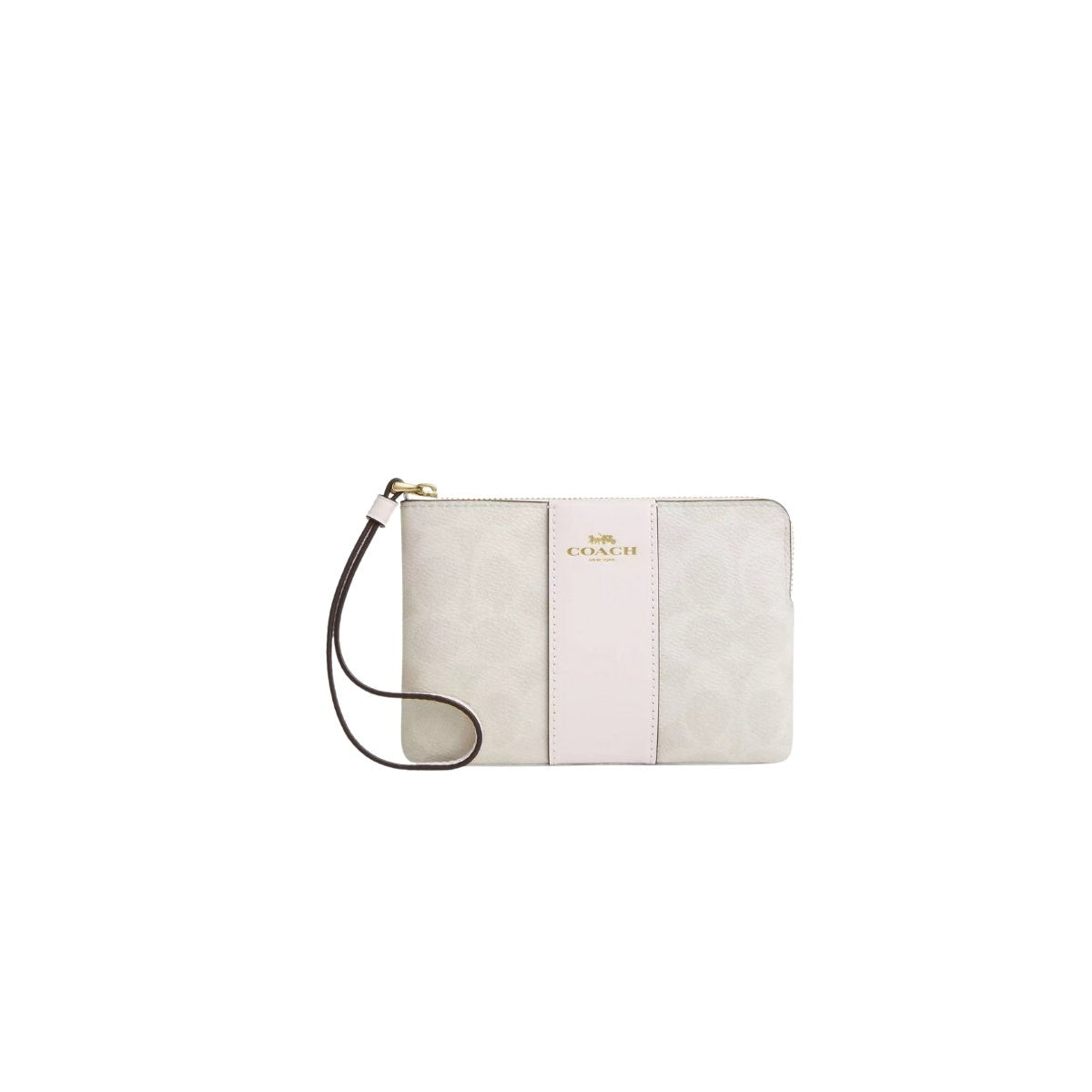 Coach Corner Zip Wristlet CW854 – White/Chalk