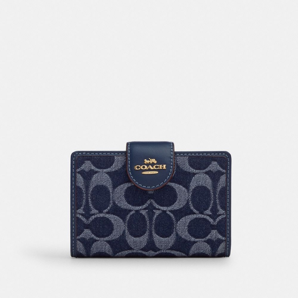 Coach Medium Corner Zip Wallet in Signature Denim CZ344 – Denim