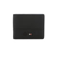Tommy Hilfiger Men's Leather Bifold Wallet with Blue Interior – Black/Blue