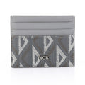 Dior Men's Card Holder in CD Diamond Canvas with Smooth Leather – Grey