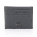 Dior Men's Grained Calfskin Card Holder with CD Icon Signature – Grey