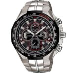 Casio Edifice Chronograph Watch for Men Black Dial with Silver Stainless steel Strap EF-554D-1A