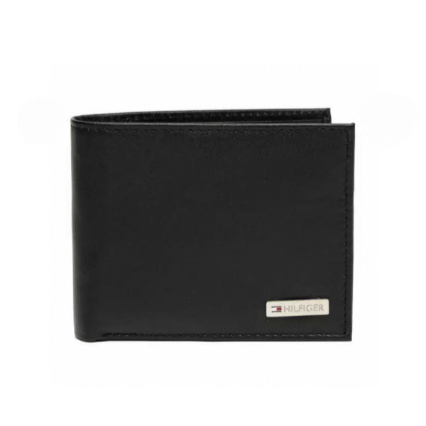 TH Black Leather Wallet For Men